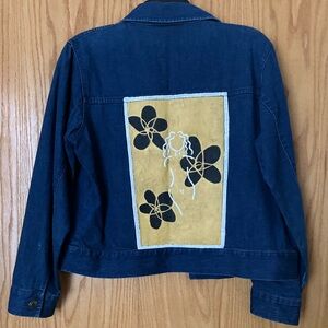 Denim Jacket with Artistic Back Panel sz S